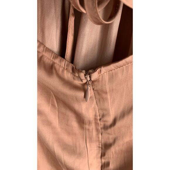 MinkPink Spencer Midi Dress Rose Women Size 8 Large New Halter Pink Strappy Slip - Picture 8 of 12